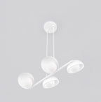 Hanglamp wit gepoedercoat staal Scandinavisch, 4 lichtpunten G9 – 60 x 32 cm, boven eettafel of keukeneiland