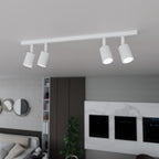 Plafondlamp gepoedercoat staal Flash wit, 70 cm breed, 4 GU10-fittingen voor woonkamer, hal of kantoor