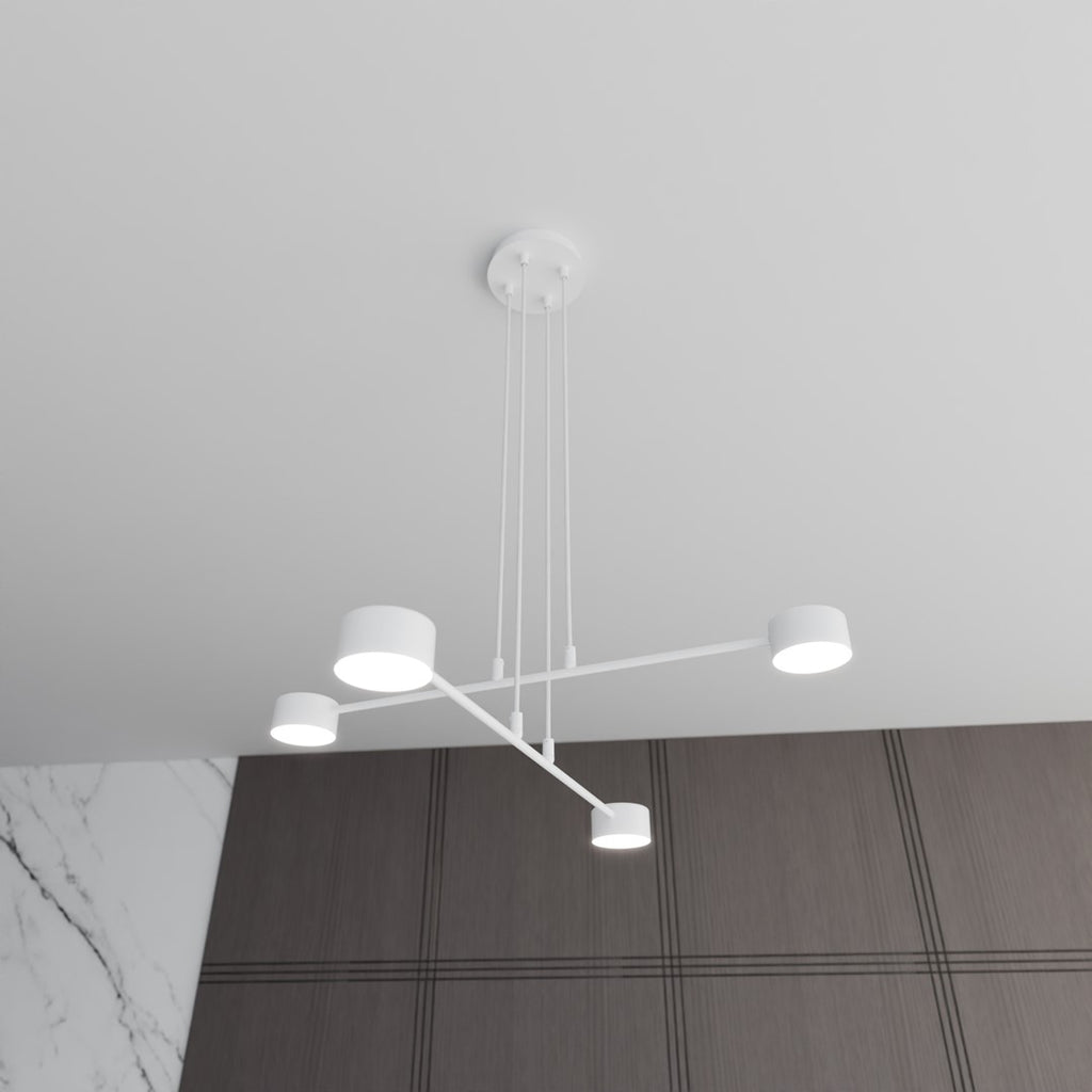 Hanglamp gepoedercoat staal Scandinavisch wit 70 x 100 cm, voor eettafel, keuken en woonkamer