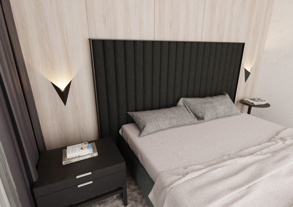 Wandlamp gepoedercoat staal minimalistisch zwart 19 x 30 cm, voor trap, gang en entree