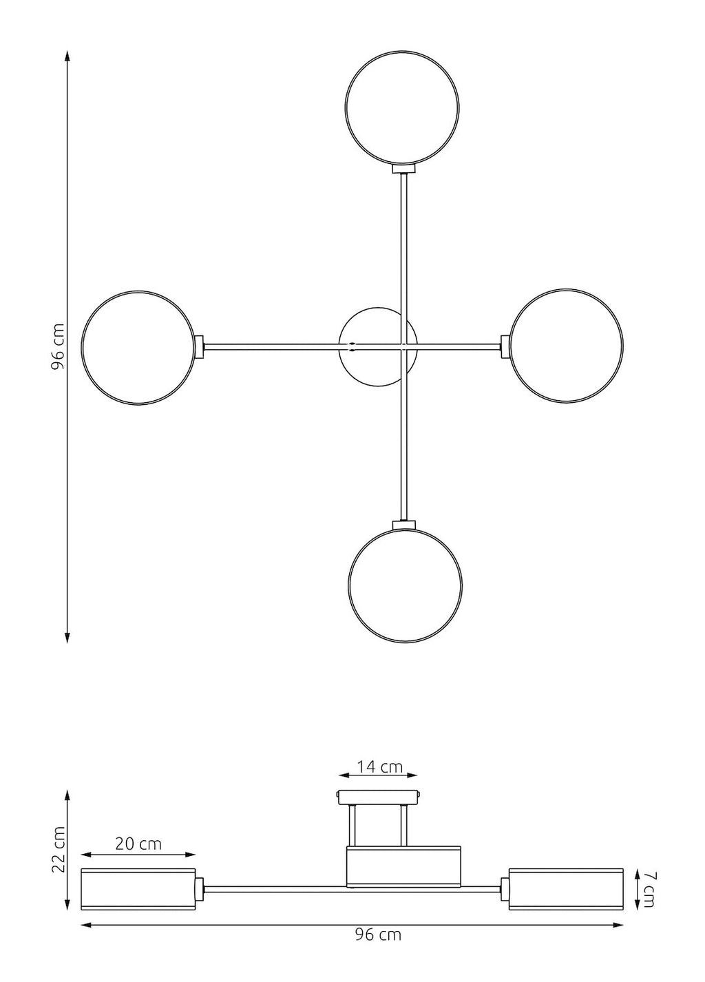 Plafondlamp gepoedercoat staal Japandi Maga 4 zwart, bruin en grijs geweven kappen 96 x 96 cm, woonkamer