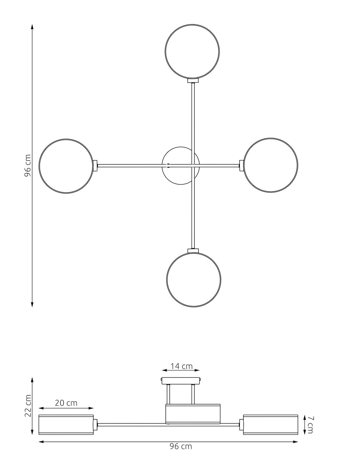 Plafondlamp gepoedercoat staal Japandi Maga 4 zwart, bruin en grijs geweven kappen 96 x 96 cm, woonkamer