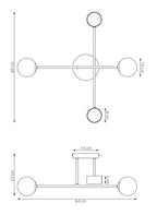 Plafondlamp gepoedercoat staal modern Holon wit, 4 fittingen – 64 x 64 x 23 cm voor woonkamer of hal