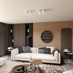 Plafondlamp gepoedercoat staal minimalistisch wit 90 cm breed, met 4 lichtpunten voor woonkamer, hal of kantoor