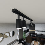 Plafondlamp staal minimalistisch Flash zwart 70 x 14 cm, 4 spots met GU10-fitting voor woonkamer, hal of kantoor