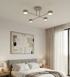 Plafondlamp gepoedercoat staal Halo modern beige 60 x 60 cm, 4 lichtpunten voor woonkamer, slaapkamer of eetruimte