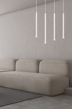Hanglamp gepoedercoat staal minimalistisch Selter 4 wit, 4 lichtpunten G9, 60 x 120 cm, woonkamer en eetkamer