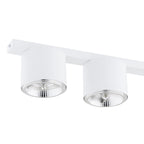 Plafondlamp gepoedercoat staal minimalistisch wit 90 cm breed, met 4 lichtpunten voor woonkamer, hal of kantoor