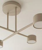 Plafondlamp gepoedercoat staal Halo modern beige 60 x 60 cm, 4 lichtpunten voor woonkamer, slaapkamer of eetruimte
