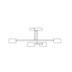 Plafondlamp gepoedercoat staal Halo modern beige 60 x 60 cm, 4 lichtpunten voor woonkamer, slaapkamer of eetruimte