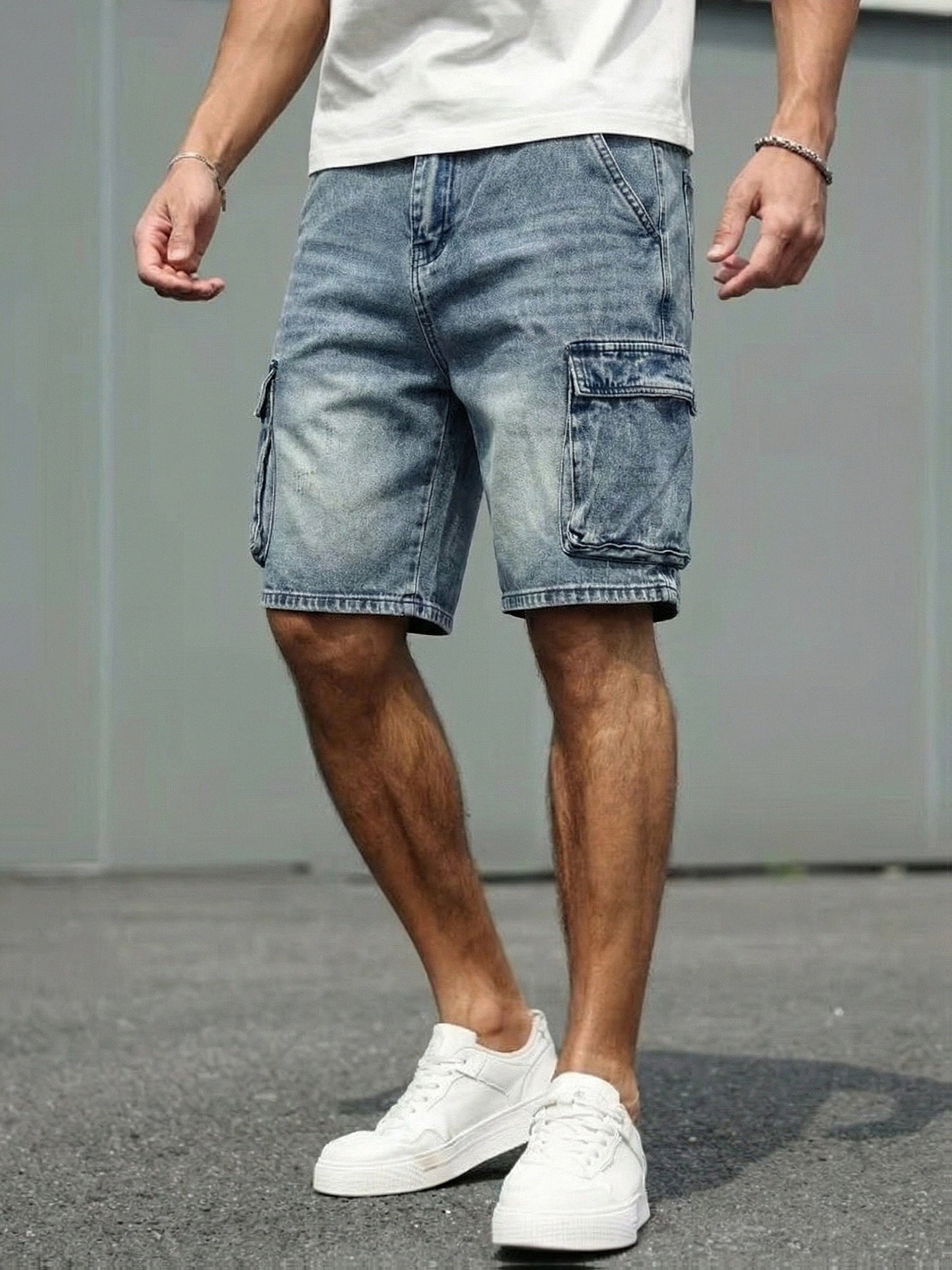 Men's Cargo Jeans Shorts Regular Fit Casual Basic