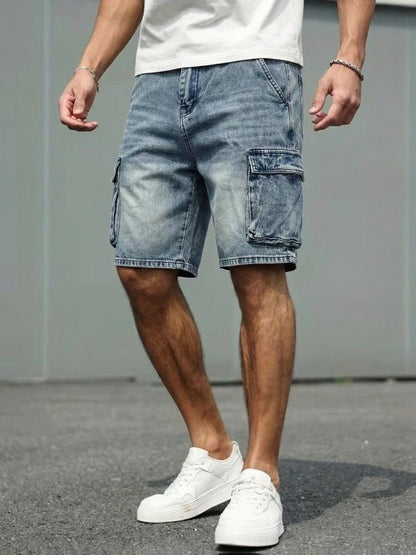 Men's Cargo Jeans Shorts Regular Fit Casual Basic