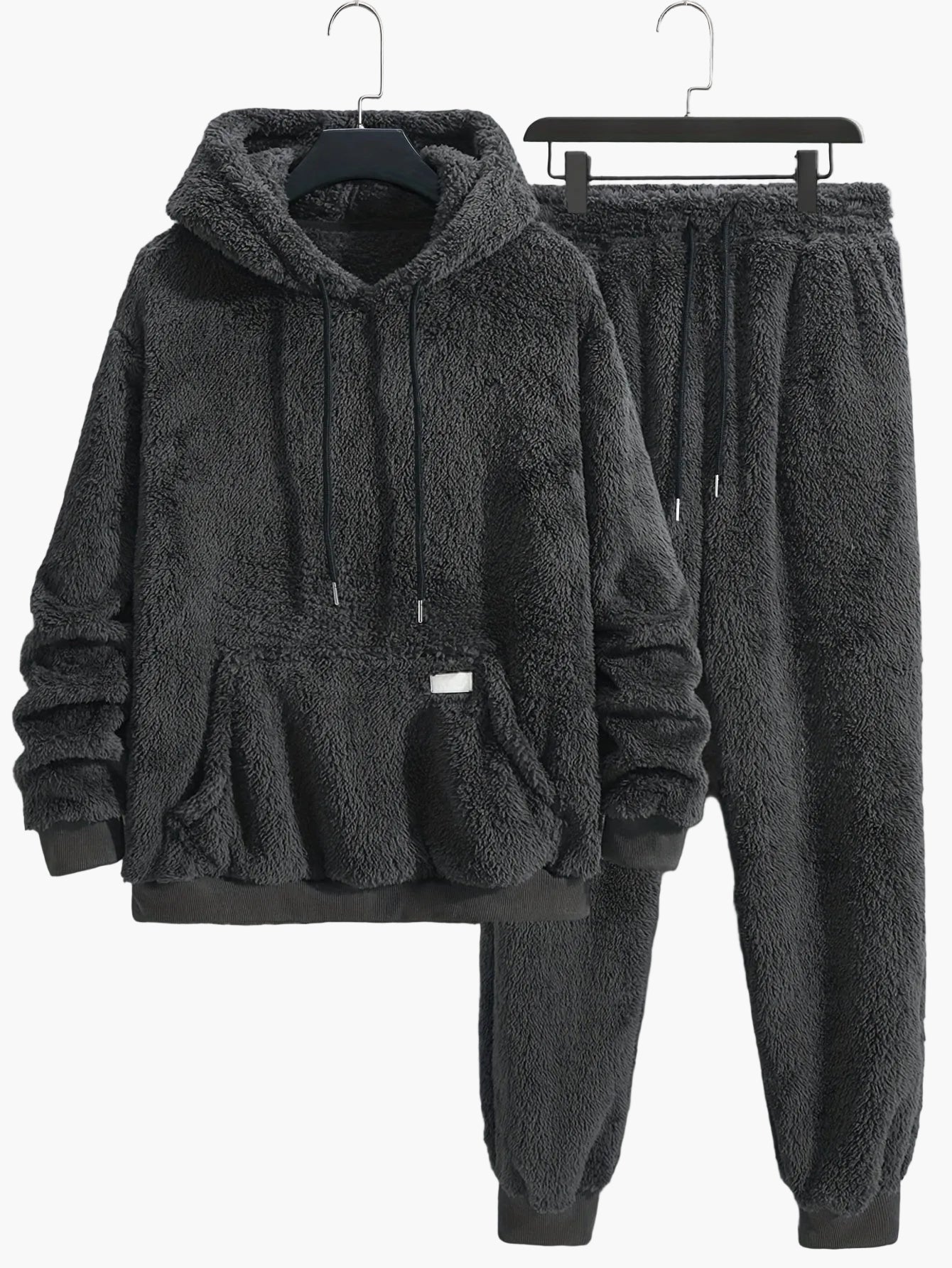 Men's Teddy Lounge Set Hoodie & Sweatpants – Cozy Leisure Outfit for Home & Everyday Use
