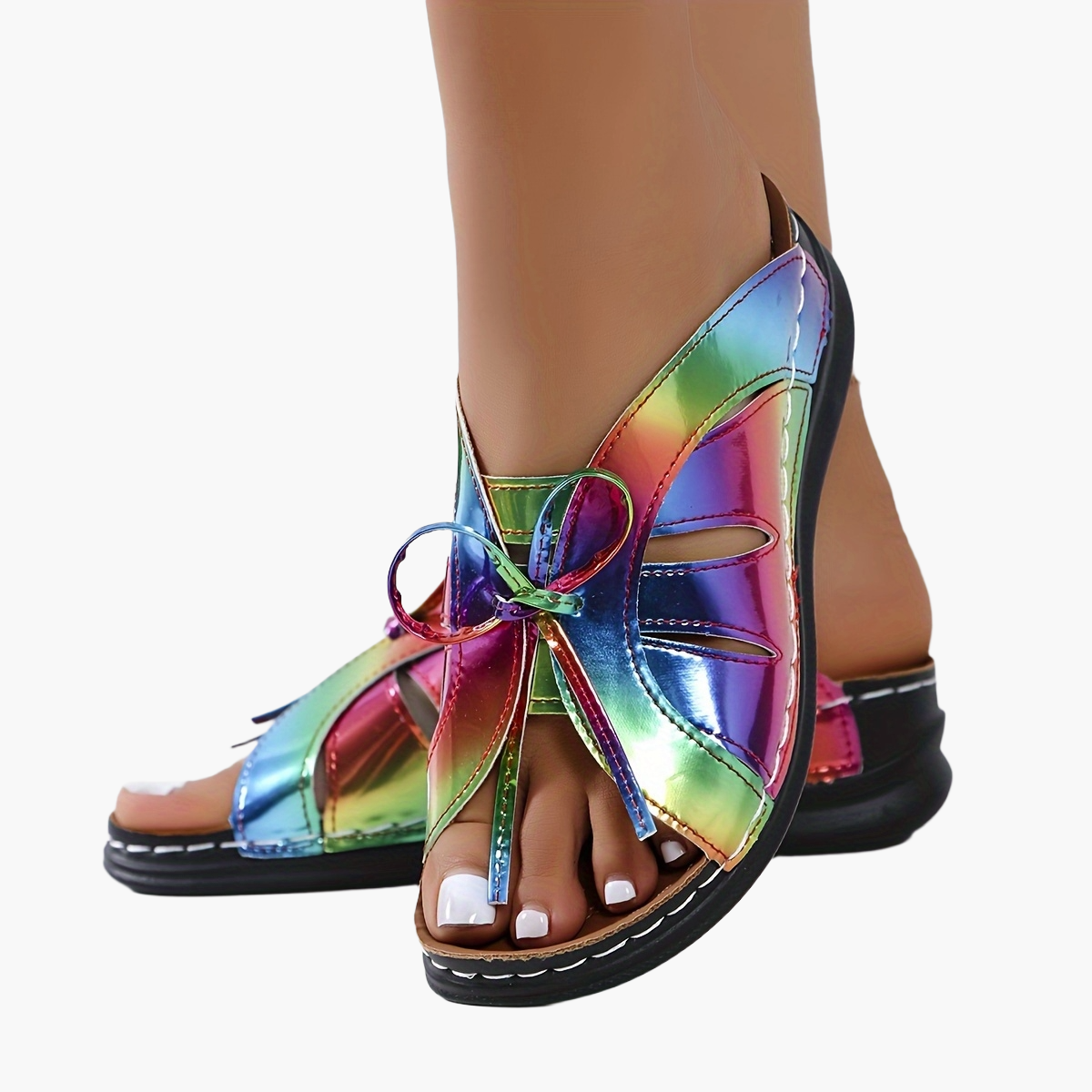 Women's Comfort Sandals with Bow and Open Toe – Comfortable Summer Shoes for Everyday and Leisure