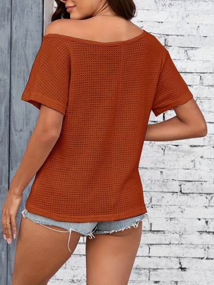 Women's Off-Shoulder Knit Shirt Summer Elegant Casual