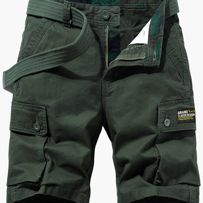 Men's cargo shorts in outdoor and casual style with pockets and belt