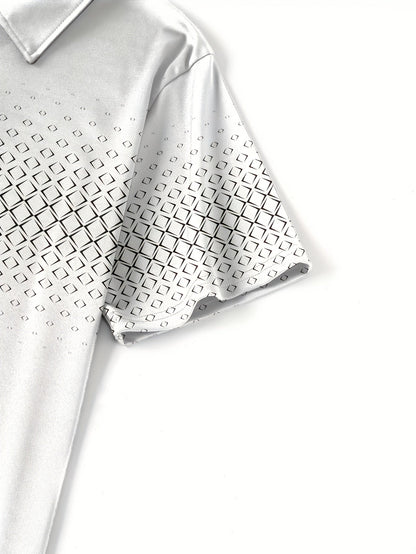 Herren Polo-Shirt mit geometrischem Muster – Modischer Freizeit-Look für Alltag und Sommer