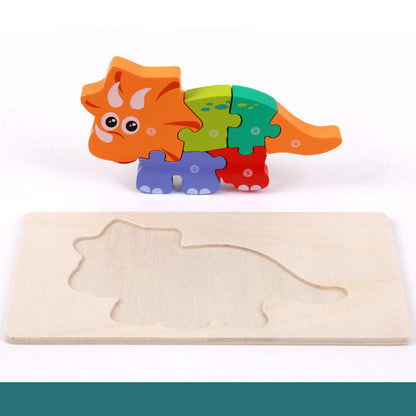 Children's 3D Dinosaur Wooden Puzzle – Educational Toy & Motor Skills Training