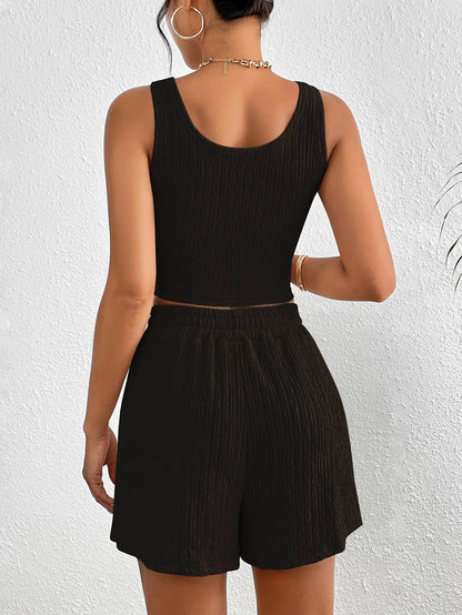 Damen Zweiteiler Set – Modisches Top und Shorts im Casual Look für Alltag & Sommer