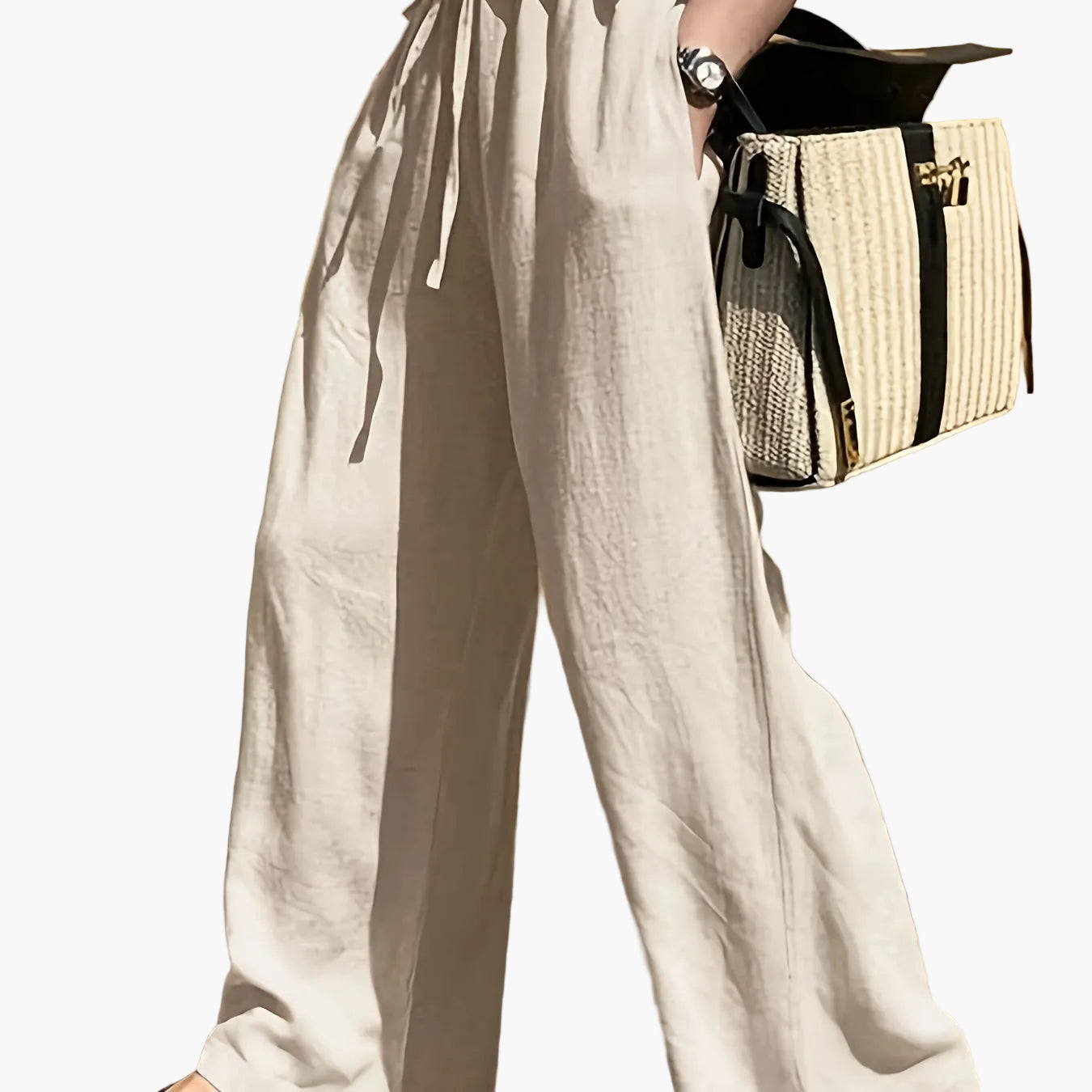 Damen Weite Freizeithose mit Kordelzug – Eleganter, Lässiger Style für Alltag und Urlaub