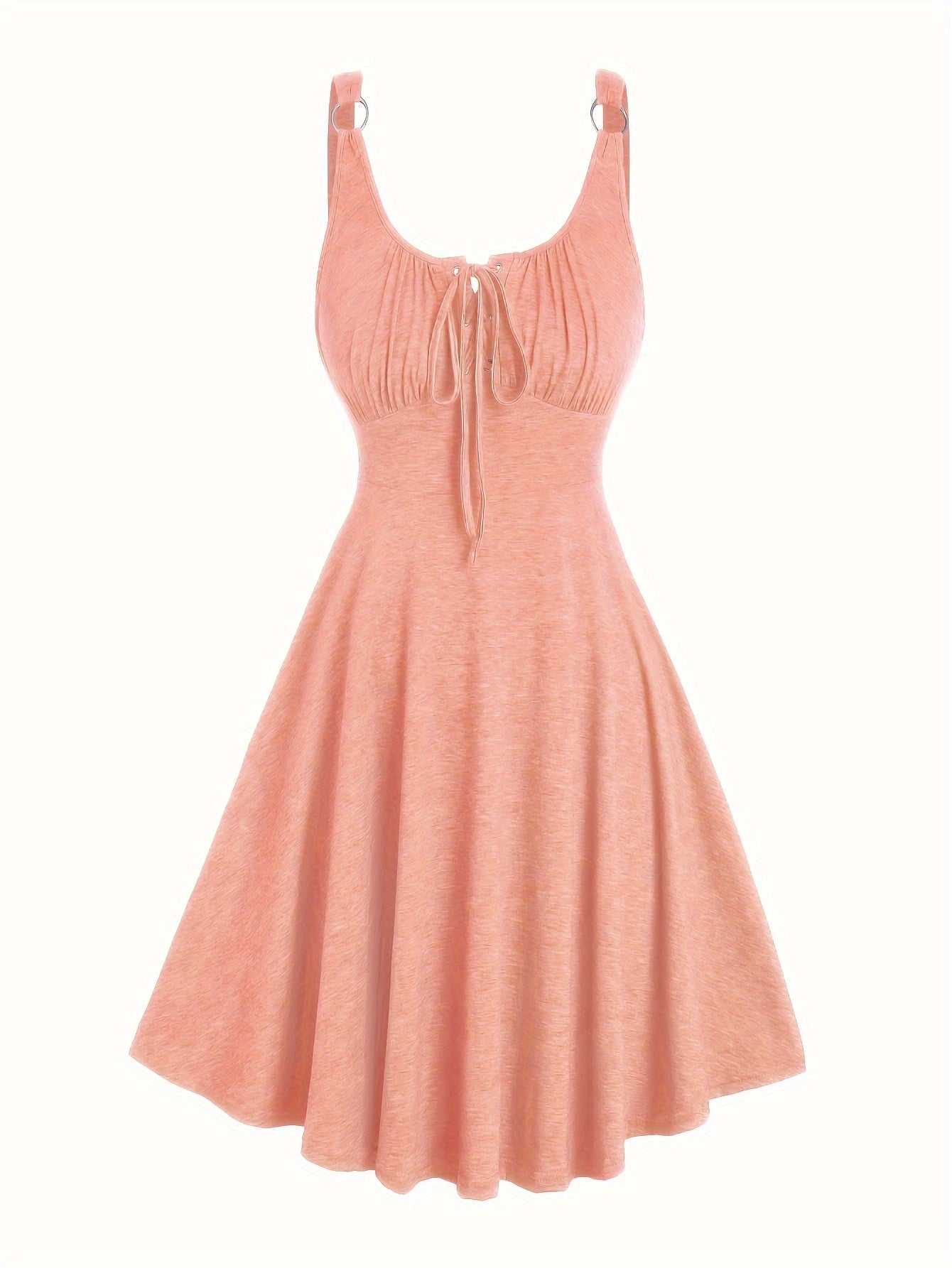 Damen Skaterkleid mit Schnürung – Freizeitkleid im Vintage-Stil für Alltag und Sommer