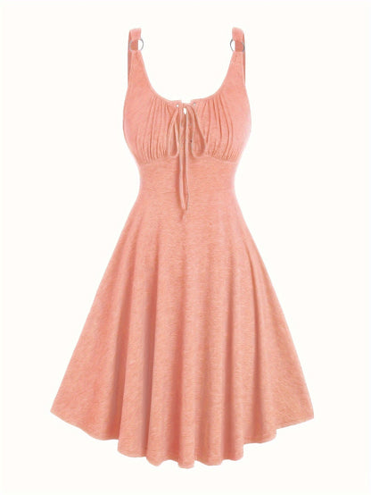 Damen Skaterkleid mit Schnürung – Freizeitkleid im Vintage-Stil für Alltag und Sommer