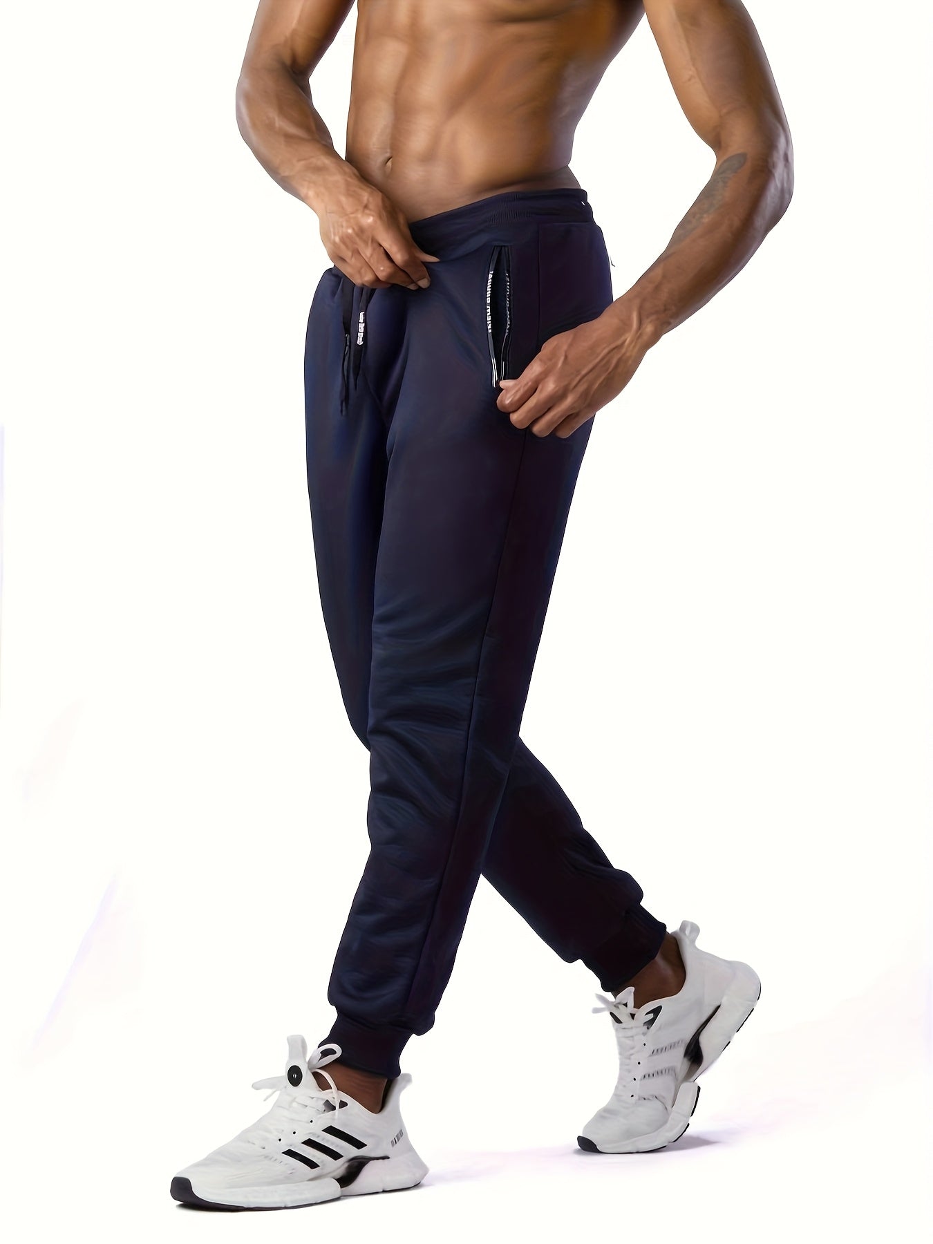 Men’s warm lined sweatpants 3-pack with drawstring and zippered pockets