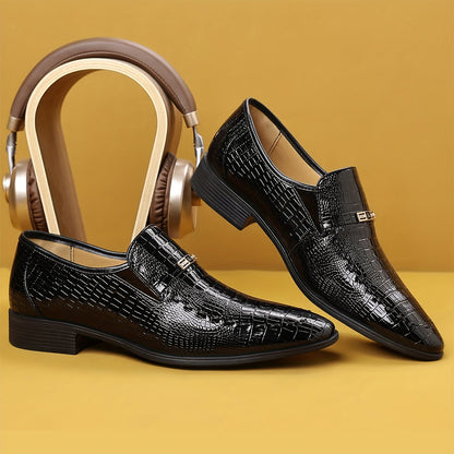 Herren Business-Slipper im eleganten Krokodil-Look – Stilvolle Freizeitschuhe für Büro und Alltag