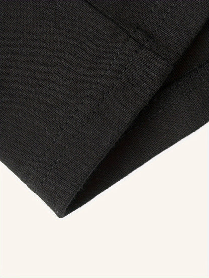 Unisex long-sleeve crew-neck basic shirt, black