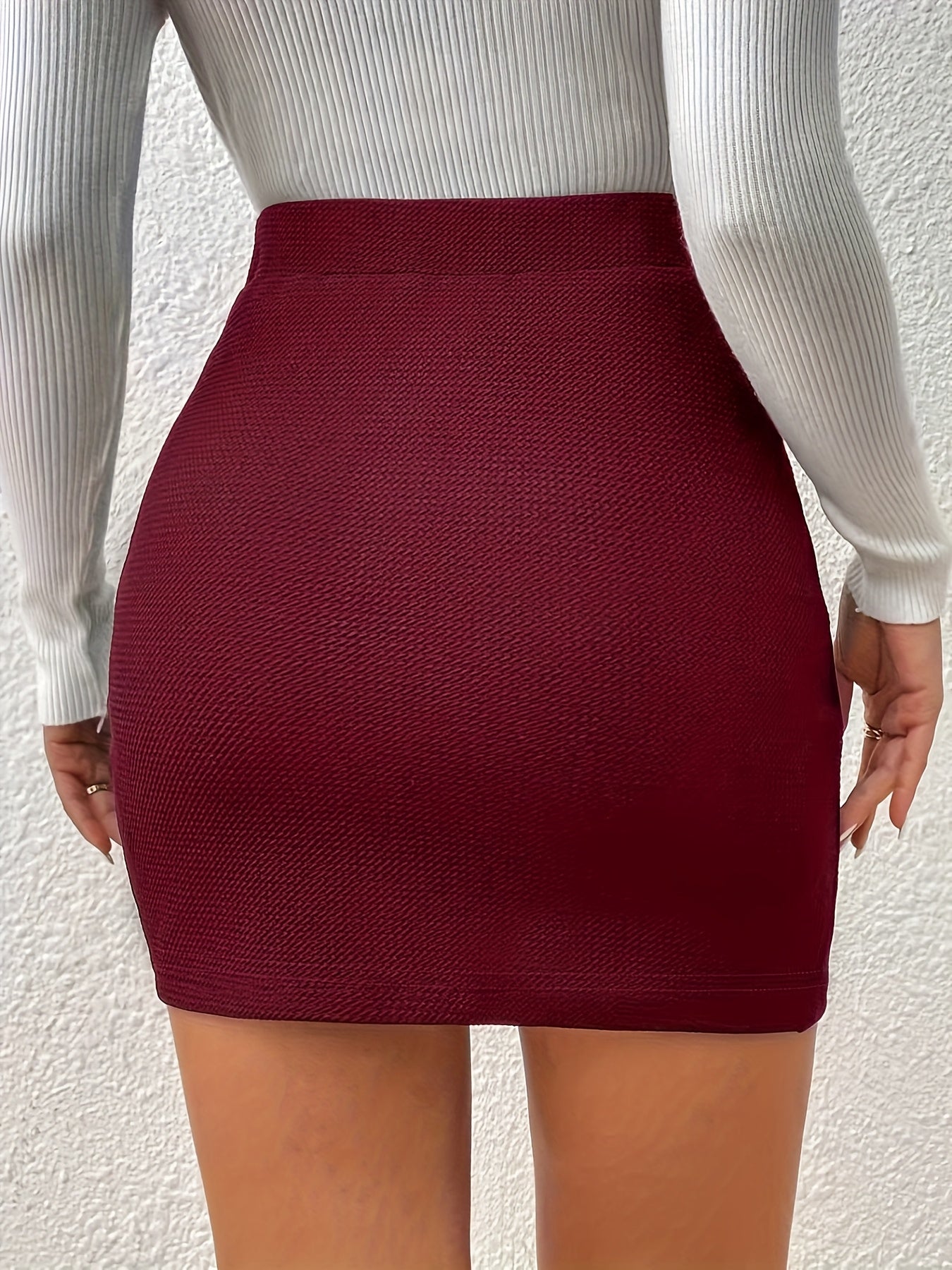 Women's Elegant Mini Skirt with Wrap Look for Everyday and Going Out