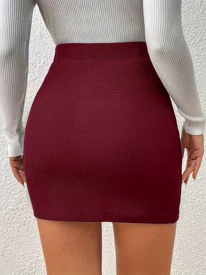 Women's Elegant Mini Skirt with Wrap Look for Everyday and Going Out