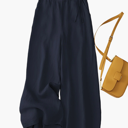 Women's Wide-Leg Casual Pants Elegant with Tie Belt – Perfect for Spring and Summer