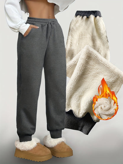 Gefütterte Jogginghose für Damen mit elastischem Bund