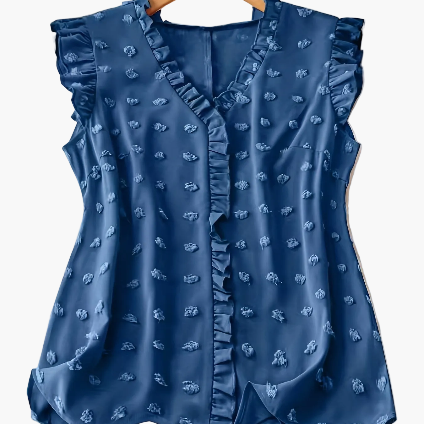 Women's Elegant Blouse with Ruffles and V-Neck – Casual & Office
