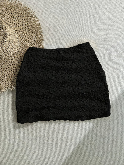 Women's Mini Beach Skirt with Starfish Decoration and Cut-Outs – Summer Beachwear Boho Style
