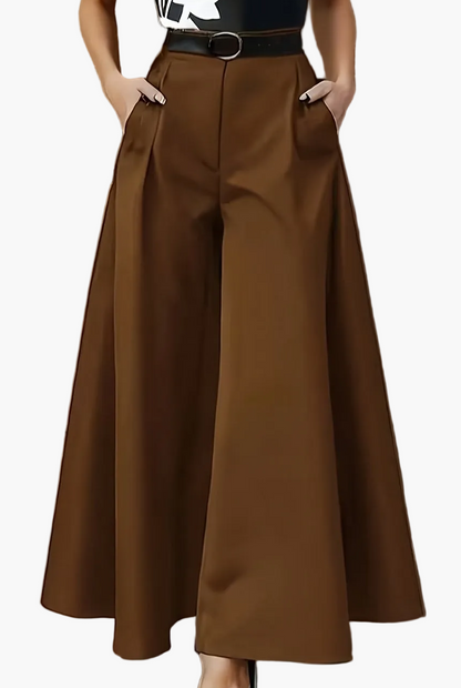 Damen Weitbeinige Palazzo Hose – Eleganter Business und Abend Look