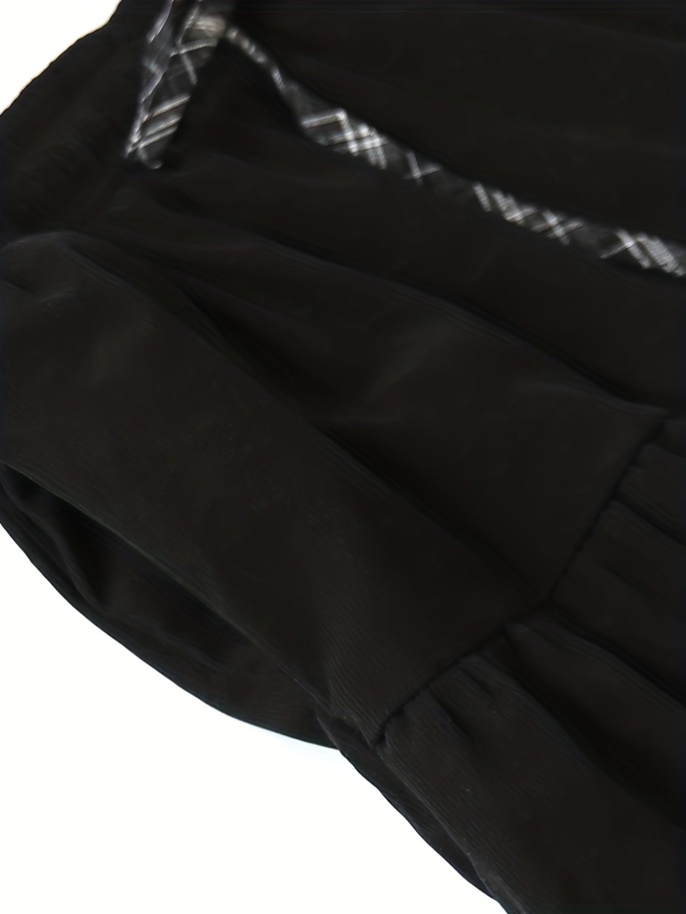 Women's floor-length tiered skirt with a checked underskirt and drawstring