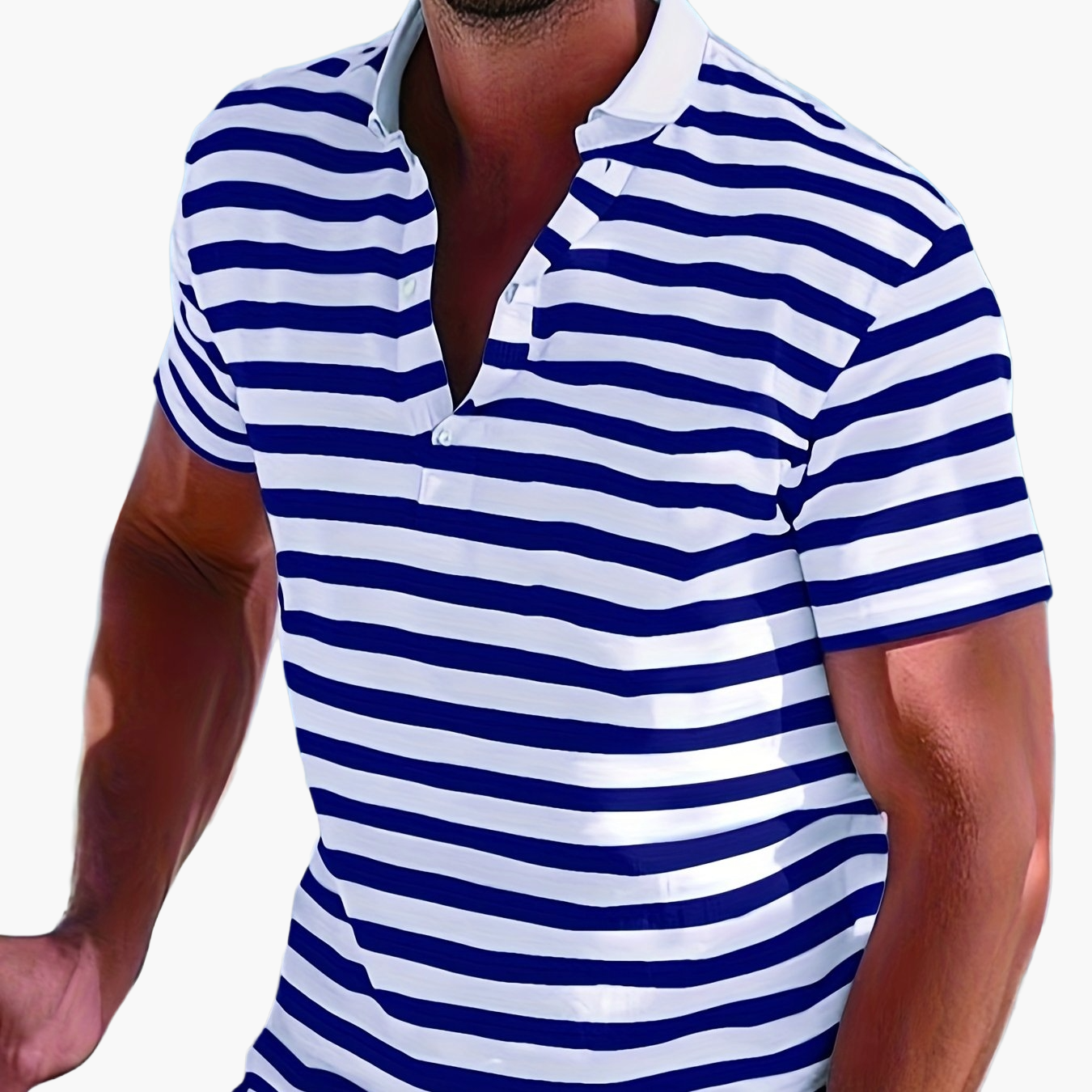 Herren Polo-Shirt mit Streifen – Maritimer Casual-Look für Sommer und Freizeit