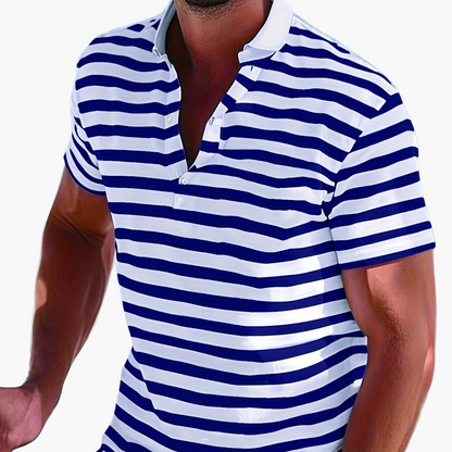 Herren Polo-Shirt mit Streifen – Maritimer Casual-Look für Sommer und Freizeit
