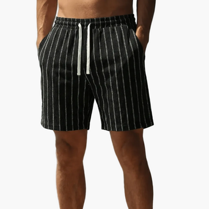 Men's Casual Shorts with Stripe Pattern and Drawstring – Perfect for Summer & Sports