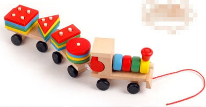 Wooden Educational Toy Train for Children – Stacking and Sorting Game from 1 Year