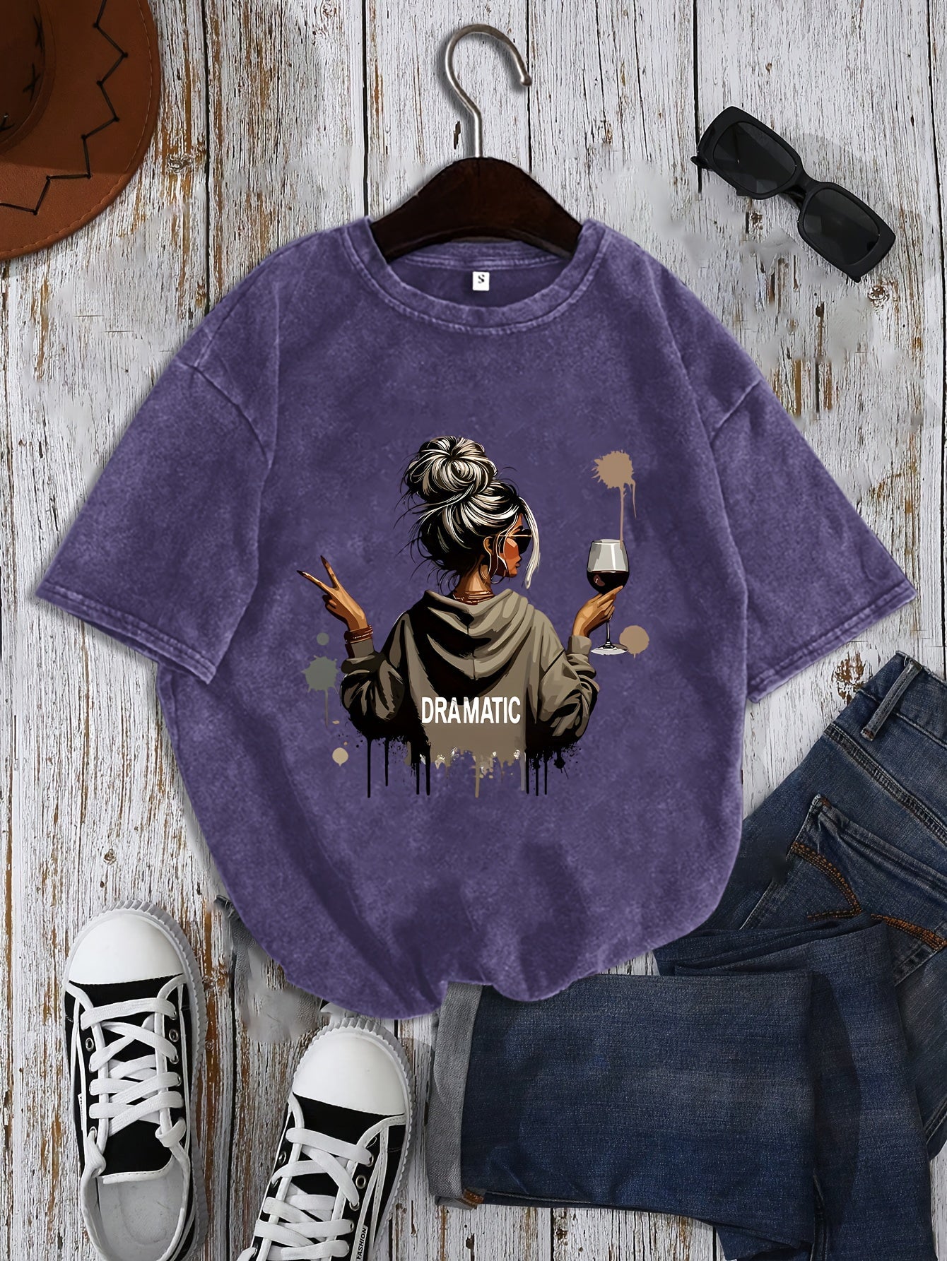 Damen Oversize T-Shirt Dramatic Print Streetstyle – Lässiges Statement-Shirt mit Grafik