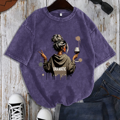 Damen Oversize T-Shirt Dramatic Print Streetstyle – Lässiges Statement-Shirt mit Grafik