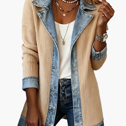 Women's Blazer in Denim Look – Elegant Business Casual Style for Everyday and Office