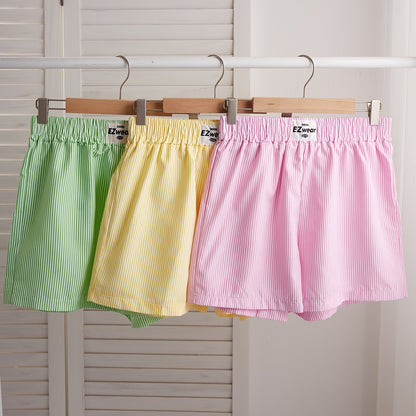 Damen Pyjama-Shorts im Streifen-Design für entspannte Sommernächte, 3er-Pack, Freizeit-Loungewear