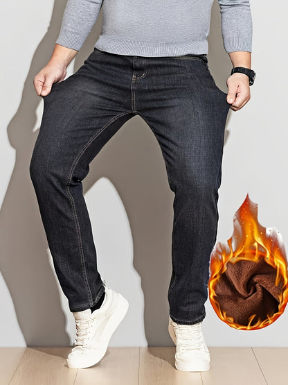 Men's jeans with soft lining, Dark Gray