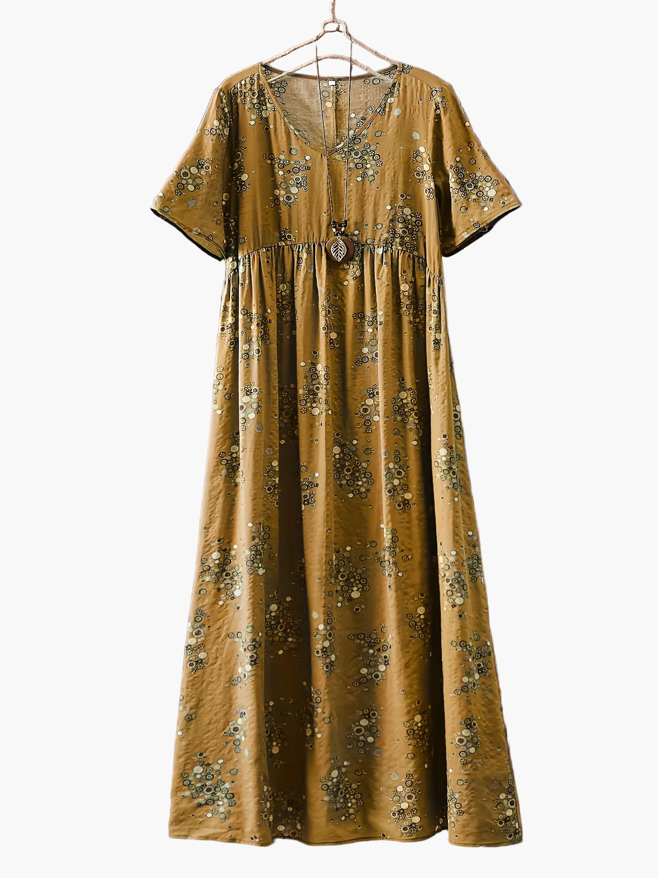 Women's Boho Maxi Dress with Floral Pattern and V-Neck, Casual, Summer, Plus Sizes