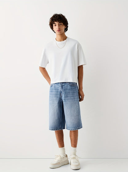 Men's Relaxed Fit Denim Bermuda Shorts – Casual Jeans Shorts in Urban Style