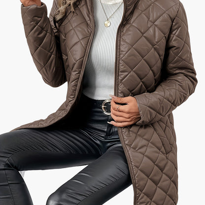 Women's quilted jacket with zipper – fashionable transitional jacket for everyday and leisure use