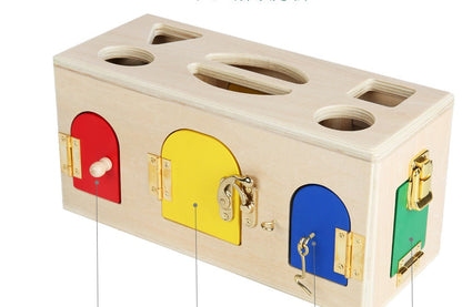Children's Montessori Educational Toy Shape Sorting Box with Locks – Educational Motor Skills Toy